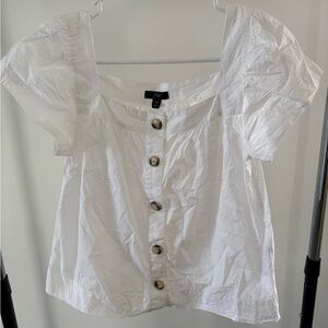 J. Crew White Button-Up Blouse